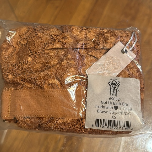 NWT $88 HAH 2-PC SET Got Ur Back Bra & Chase Me Down Panty Brown Sugar Nude XS - Picture 11 of 11